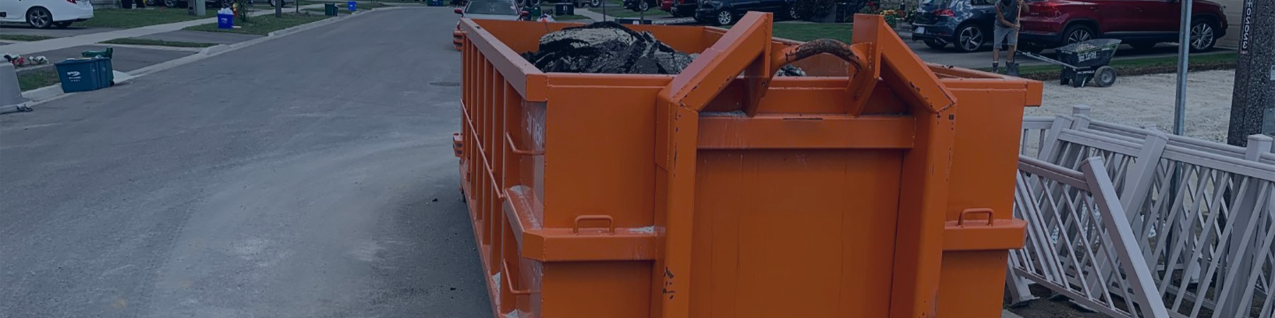 Disposal container in roadway